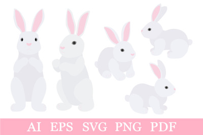 Bunny clipart. Cute rabbit SVG. Easter Bunny sublimation