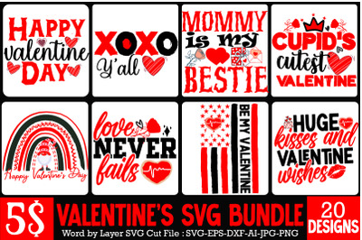 Valentine&#039;s Day Svg Bundle, Valentine sublimation Design $5.00 $2.50