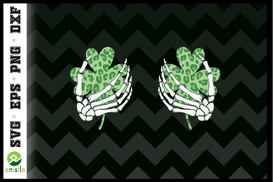 Clover Leopard St Patrick Day Skeleton