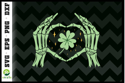 Skeleton Hand Heart Shape Lucky Leaf