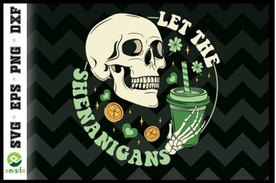 Skull Drinking St patrick Day