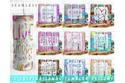 Inspirational Tumbler Sublimation Designs Bundle, 20 Oz Skinny Tumbler