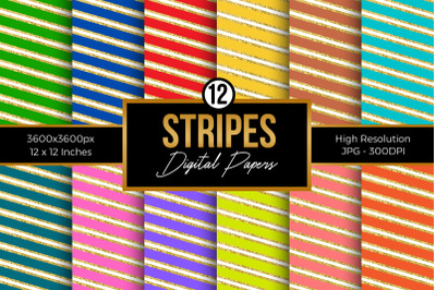 Rainbow Stripes Digital Papers