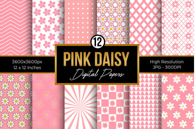 Pink Daisy Digital Papers