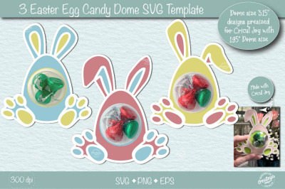 Easter Candy Dome Holder SVG| Easter bunny egg candy holders SVG| Bunn