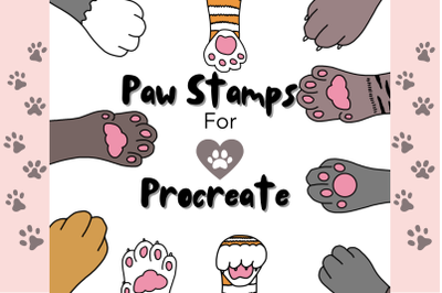 Paw Stamps for Procreate X 10