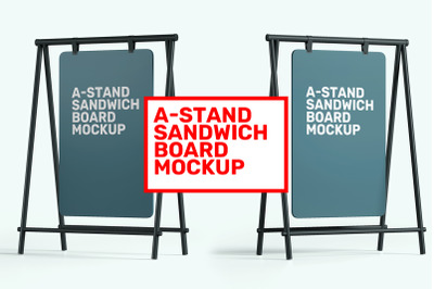 A-stand Sandwich Board Mockup