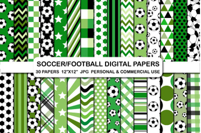 Soccer Digital Papers Football Background Pattern Papers