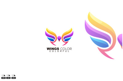 eagle wings colorful logo icon design