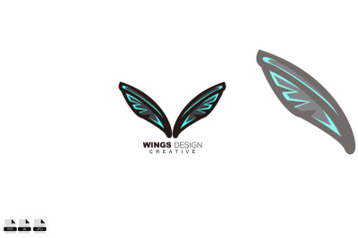 wings mascot logo template illustration design vector