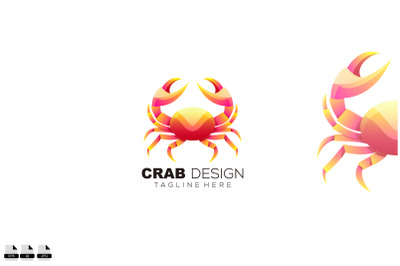 crab color logo design template for your business