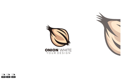 onion white logo mascot design illustration