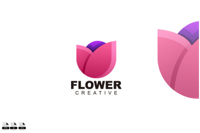 beauty tulip colorful design logo icon for business