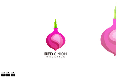 red onion logo illustration design gradient color