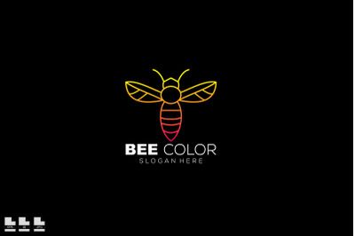 bee line art design illustration logo template icon
