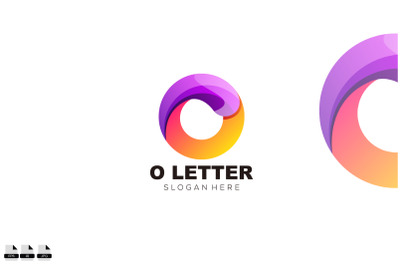 letter o design gradient color logo template