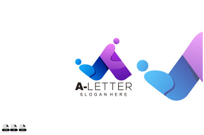letter a illustration logo design colorful