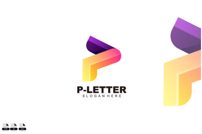 letter p design logo illustration design icon