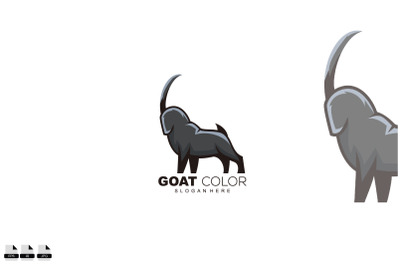 goat colorful design illustration logo template