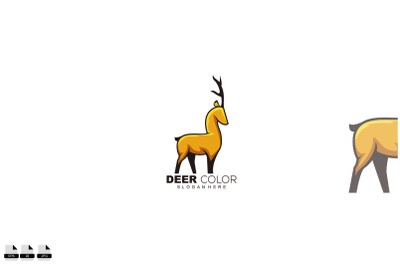deer colorful design mascot logo template