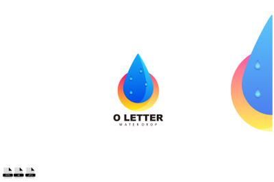 letter o with water drop logo design template symbol