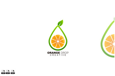orange drop logo symbol design for business