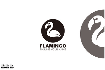 flamingo logo symbol design template business