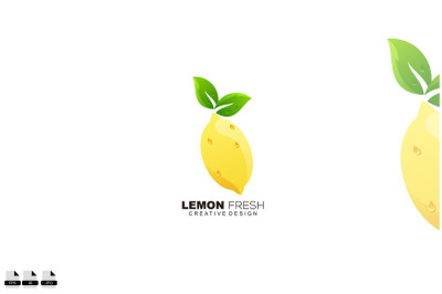 lemon fresh fruit design gradient color