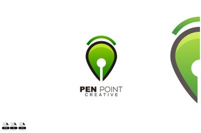 pen point or pin logo symbol design colorful