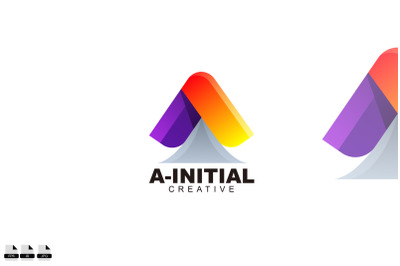 initial a logo colorful design gradient symbol