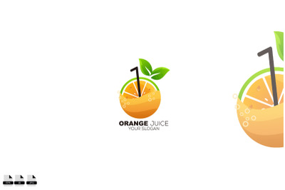 orange juice logo colorful design for business