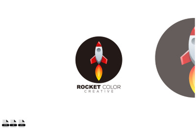 rocket icon logo design template