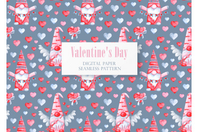 Valentine digital paper, seamless pattern. Love. Heart.