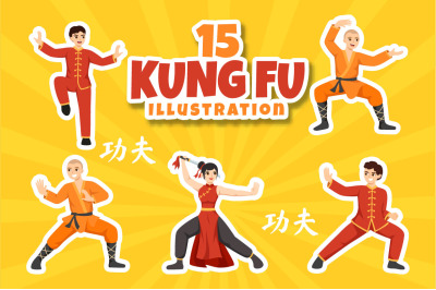 15 Kung Fu Chinese Sport Illustration