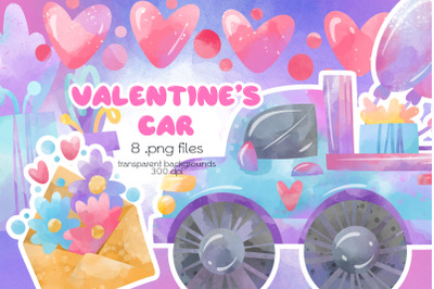 Valentine Vehicles Clipart - PNG Files