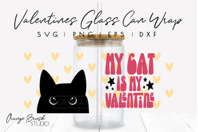 Cat Lover SVG Valentines Libbey Can Glass SVG Wrap Cat Mom