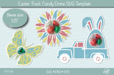 Easter Candy Dome Holder SVG | Easter truck candy holders SVG| Bunny t