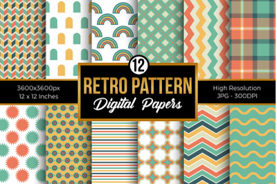 Retro Pattern Digital Papers