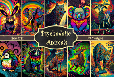 Crazy Psychedelic Animals Design Bundle