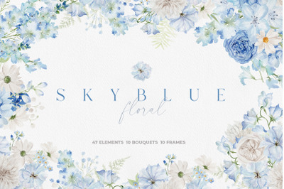 Sky BLUE Floral