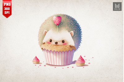 Cute Hedgehog Loves Cupcake Valentine 2