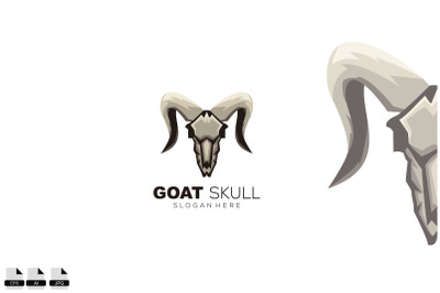 goat skull mascot logo template illustration design