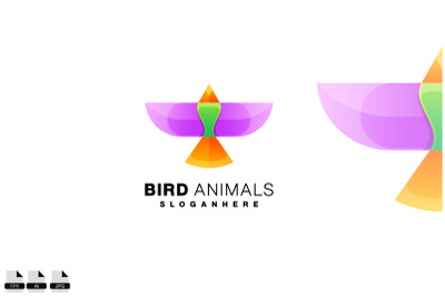 gradient eagle logo design colorful illustration