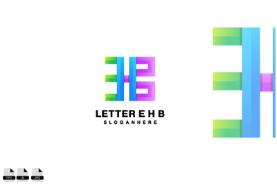 letter e, h, b logo symbol icon for business