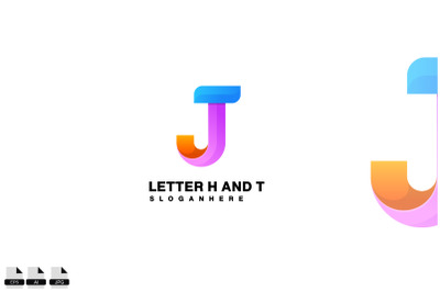 letter j and t logo combination initial design color