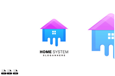 home system logo gradient colorful design