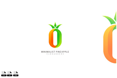 letter o fruit logo combination design color