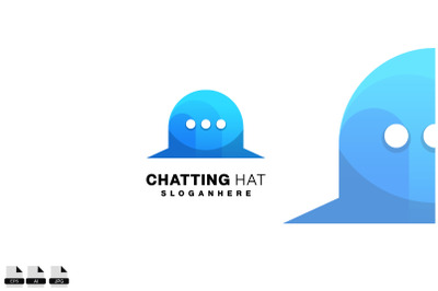 hat message logo illustration design style gradient color