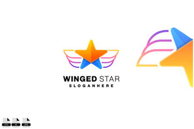 star wing art logo template design illustration color