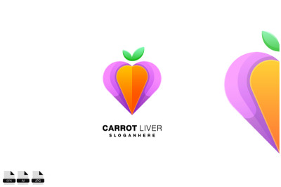 carrot love design colorful logo icon template